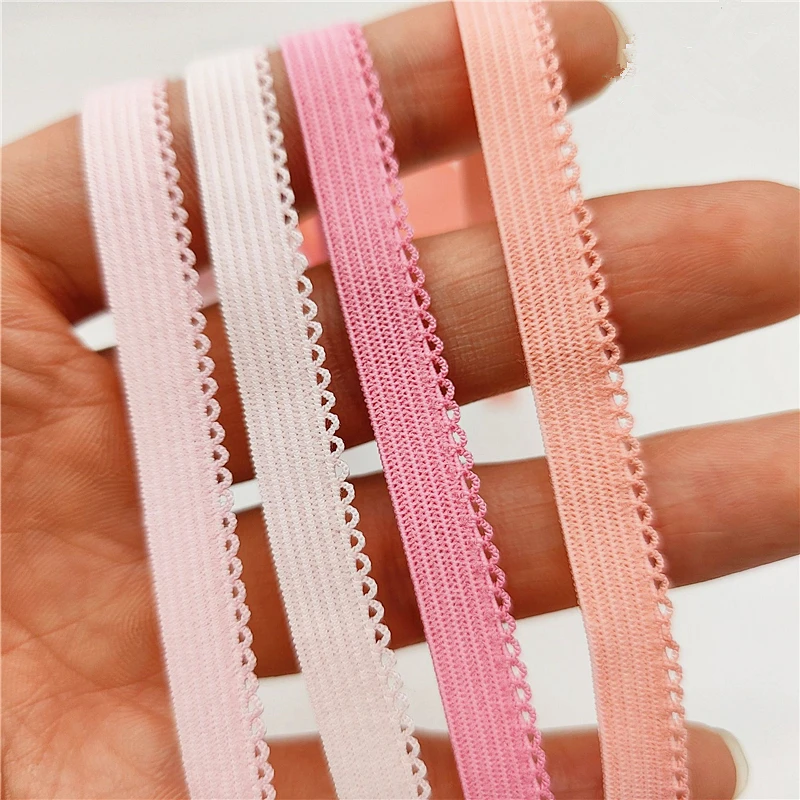 5yards/Lot 10mm Lace Elastic Ribbon Fold Over Spandex Elastic Band For Sewing Lace Trim Waist Band Garment Accessory