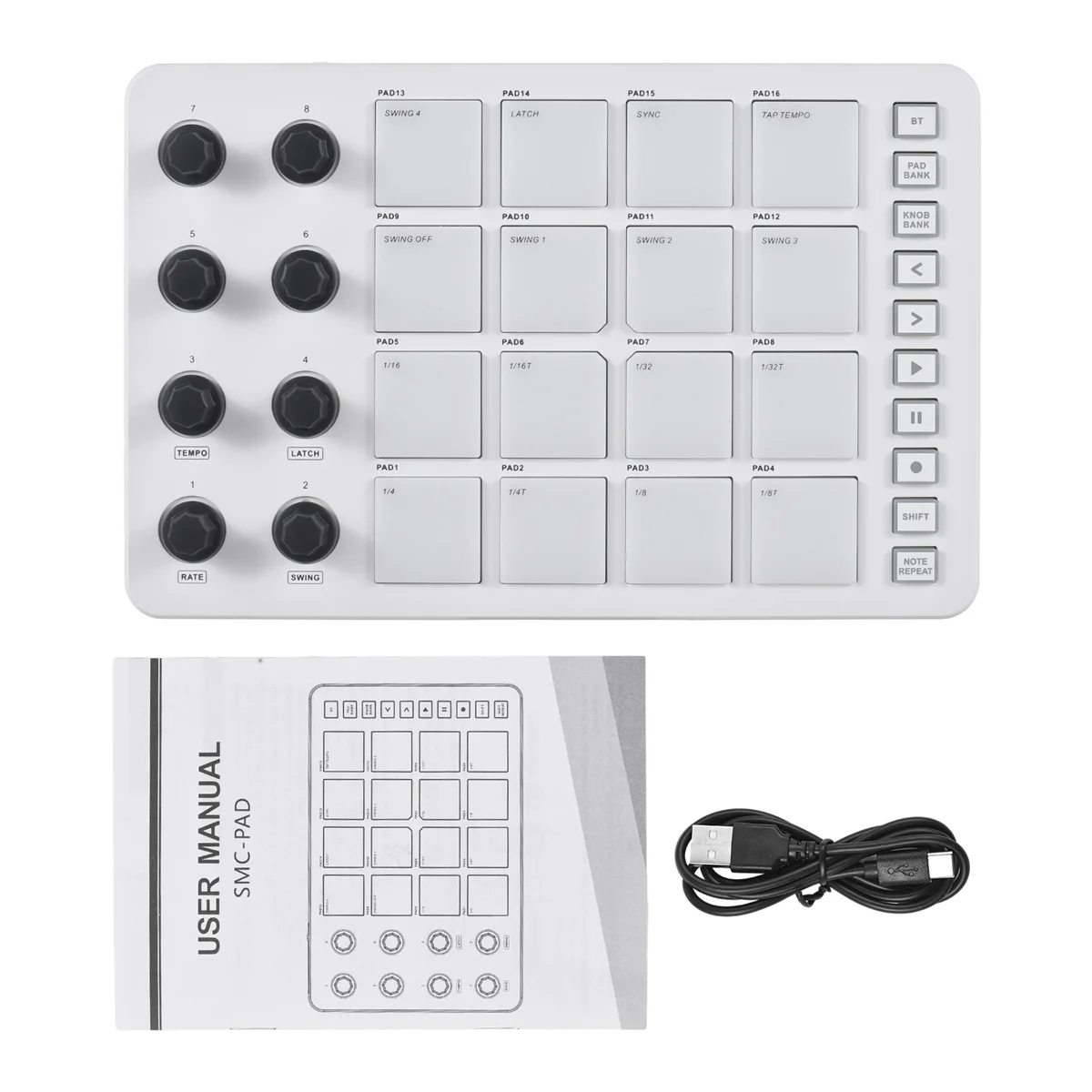 Y06A MIDI Controller Strike Pad RGB Backlight MIDI Keyboard BT Connection Low Latency 3.5mm Output Interface MIDI Pad