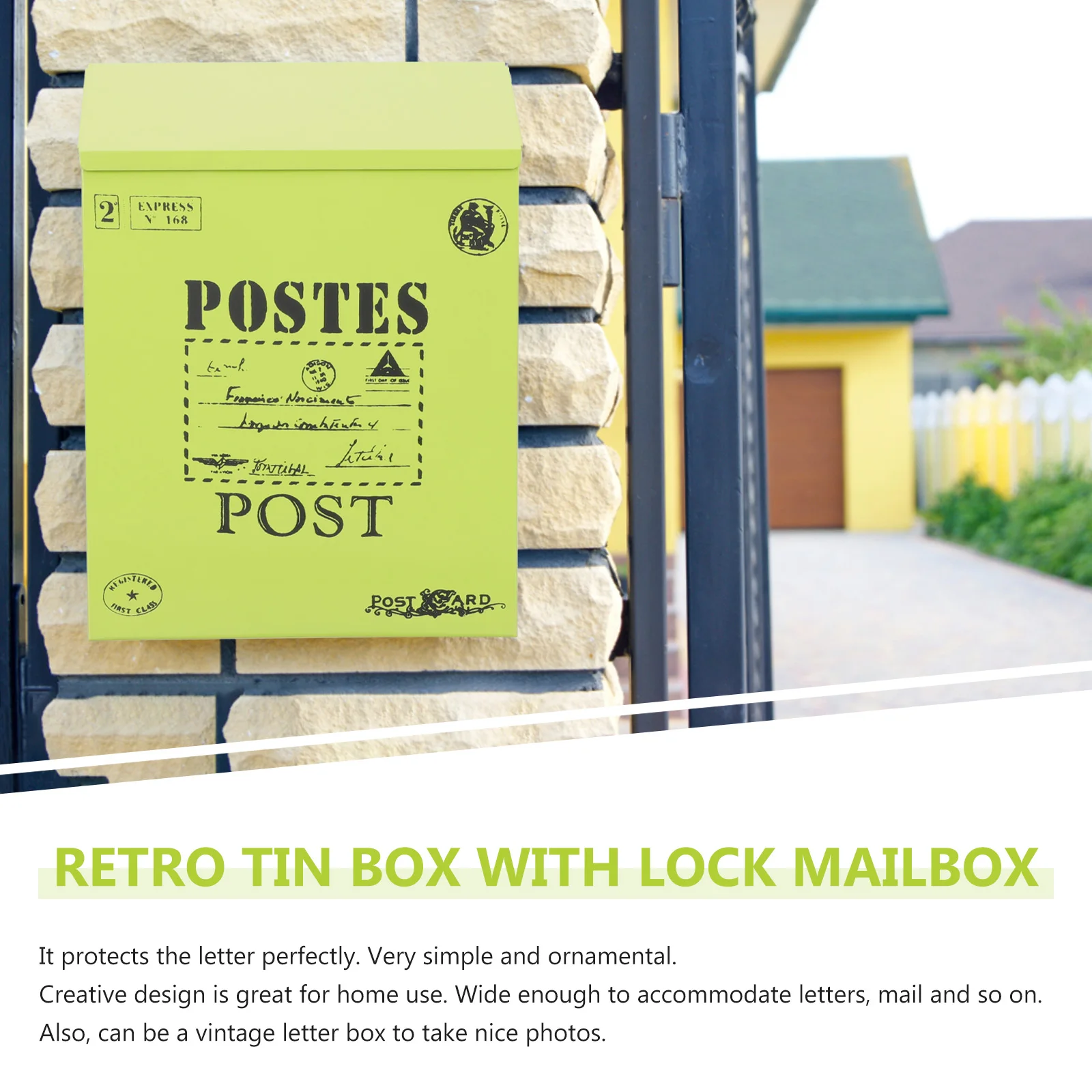 

European Style Wall Mount Mailbox Iron Retro Office Home Garden Decor Vintage Letter Box Suitable Capacity Magnetic Cover