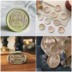 Diy Embossed Stamp Seal Head Wax Seal Head Multi-Layer Brass Head Hand Ledger Scrapbook Card Envelope Seal Invitation Craft Toy