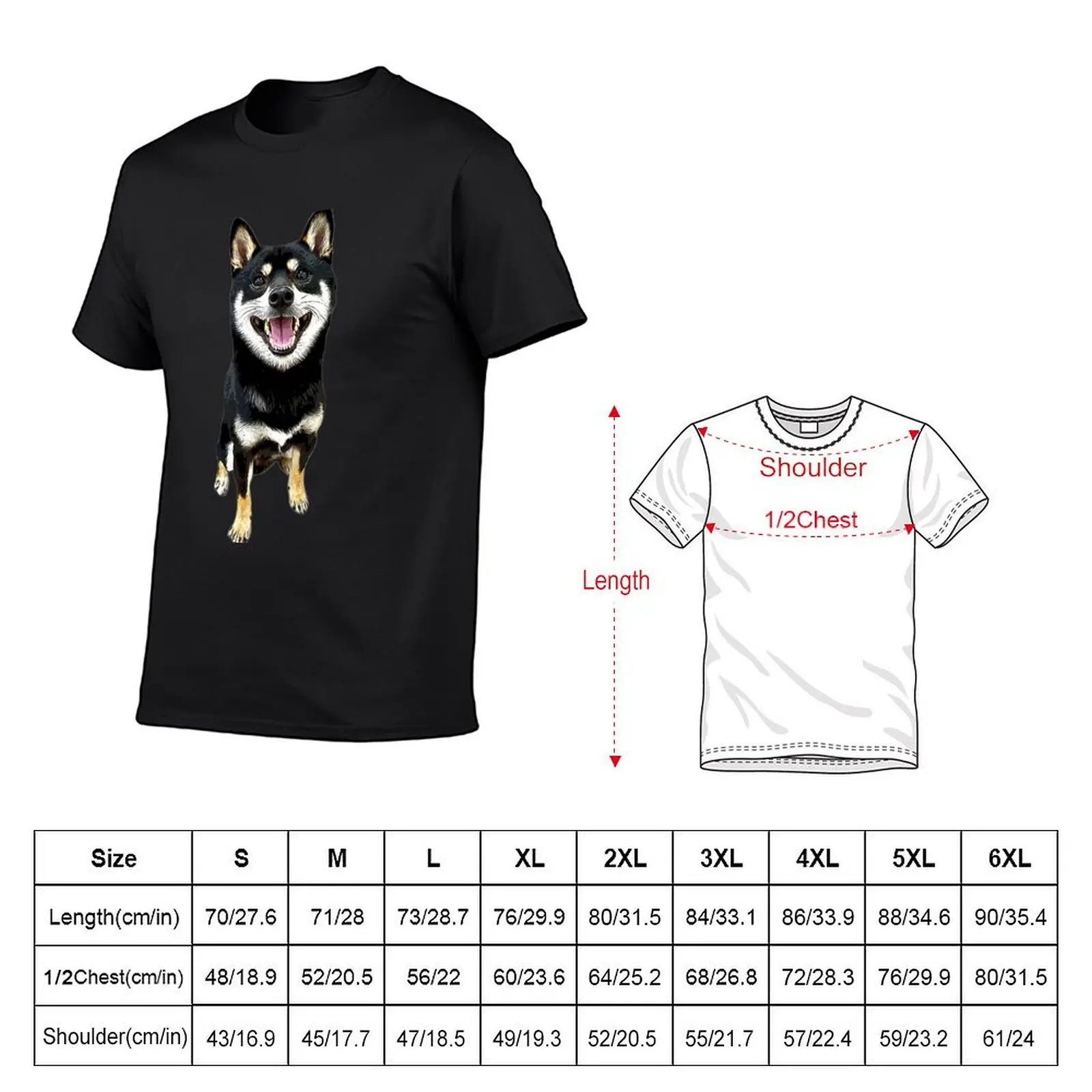 Shiba Inu Black and Tan T-Shirt tees sublime graphics kawaii clothes sweat shirts, men