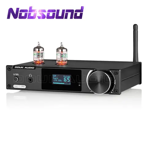 Nobsound HiFi Vacuum Tube Stereo Preamplifier USB DAC Bluetooth 5.0 Receiver S/PDIF D/A  Audio Converter with OLED Display LDAC