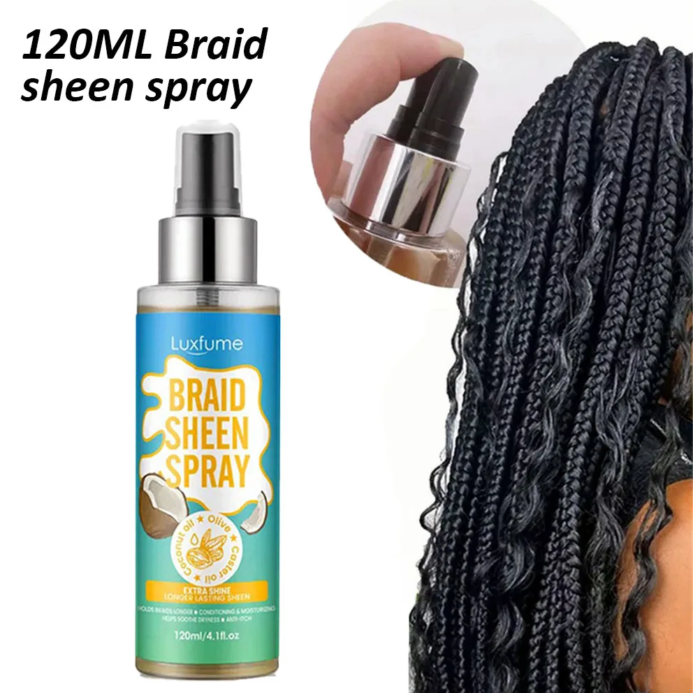 1Pcs Braid Sheen Spray With Coconut Oil For Dreadlocks Care 4.1oz Scalp & Hair Oil For Nourish Scalp Extra Shine Hair Care Spray