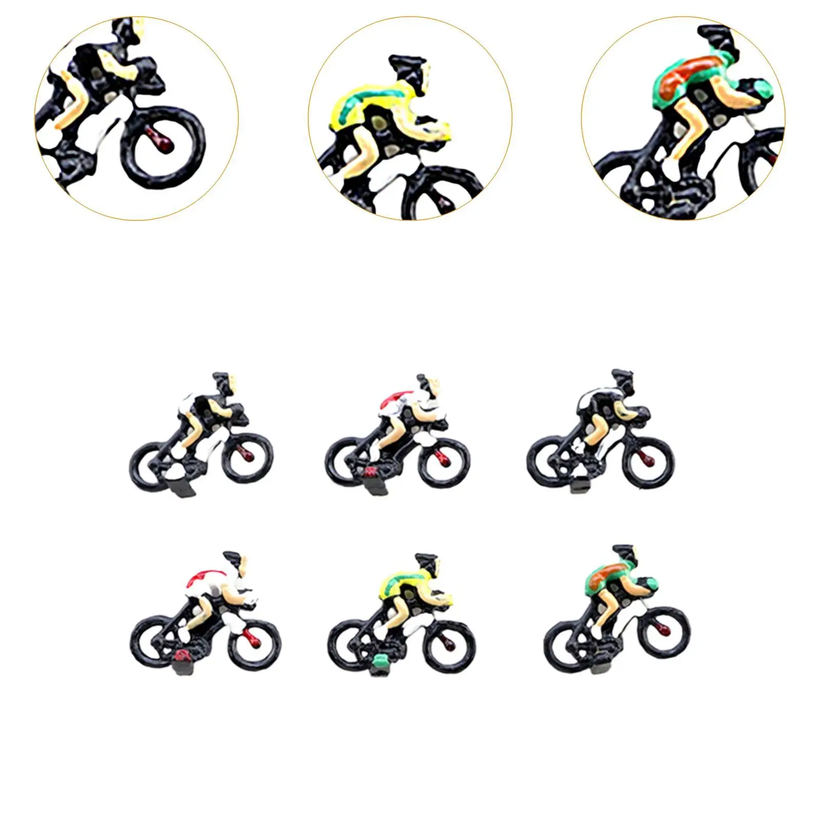 6 pezzi in scala 1:87 Figure di persone Scena realistica Biciclisti Diorama Layout