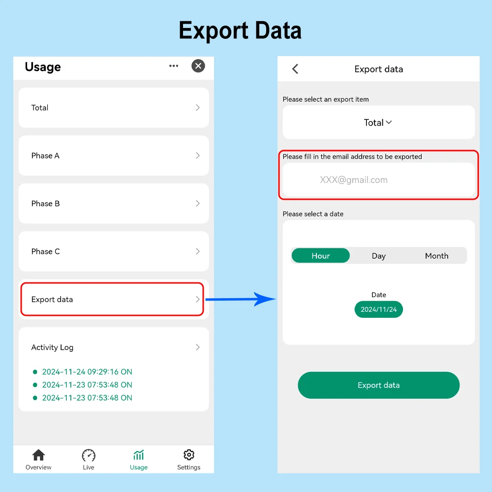 Tuya Smart Life 3-фазный счетчик энергии Wi-Fi с двунаправленным монитором CT 80 А, расходная мощность и статистика электроэнергии, экспортные данные
