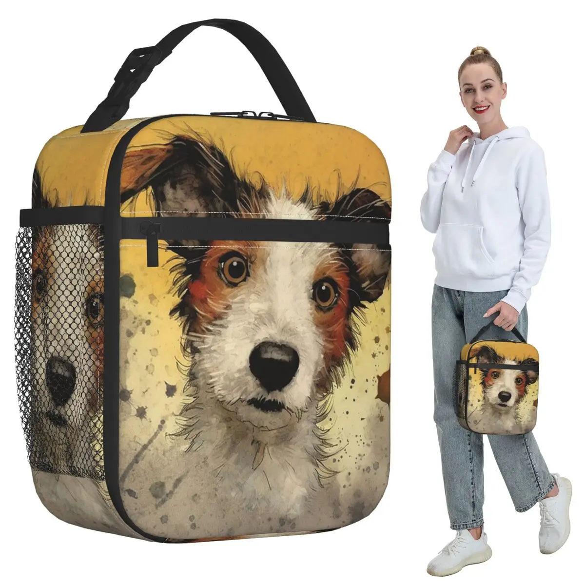 

Термоизолированная сумка для обеда Dog Jack Russell Terrier для женщин, офисная термосумка-холодильник для еды, герметичный контейнер для ланчей