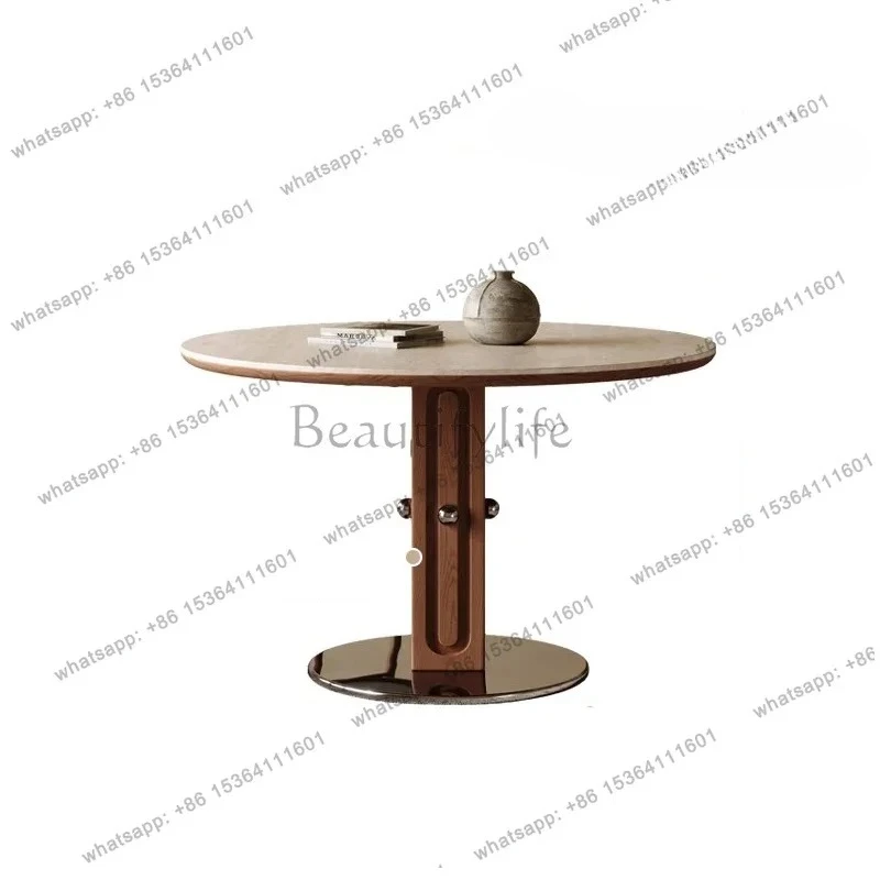 

Warm Tall Kitchen Tables Luxury Minimalist Nordic Style Dining Tables Sets Modern Tavolo Rotondo Pranzo Dining Room Furniture