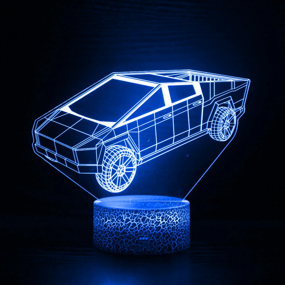 Nighdn 3D Car Night Light for Kids Room Touch 7 Color Changing Decor Bedside Lamp Acrylic Gifts for Holiday Birthday Boys Girls