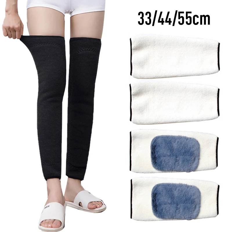 Furry Leg Warmer Faux Lamb Velvet Thicken Knee Pads Knee Brace Support Thermal Leg Sleeves Imitation Rabbit Velvet Warm Leggings