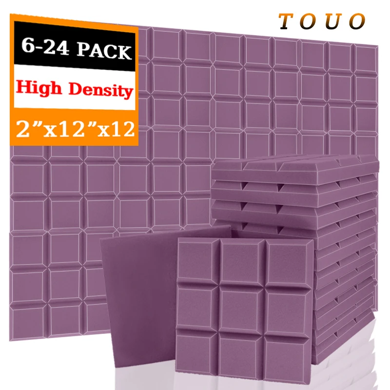 TOUO Studio Acoustic Panel 6-24 Pcs Soundproofing Foam Panel Soundproofing Studio Noise Insulation For Walls Sound-absorbing