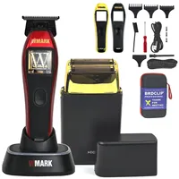 Professional 3-shell High Motor 10000RPM WMARK NG-XT1 808 8200RPM Shaver Hair Trimmer DLC Blade Hair Clipper with Charging Base