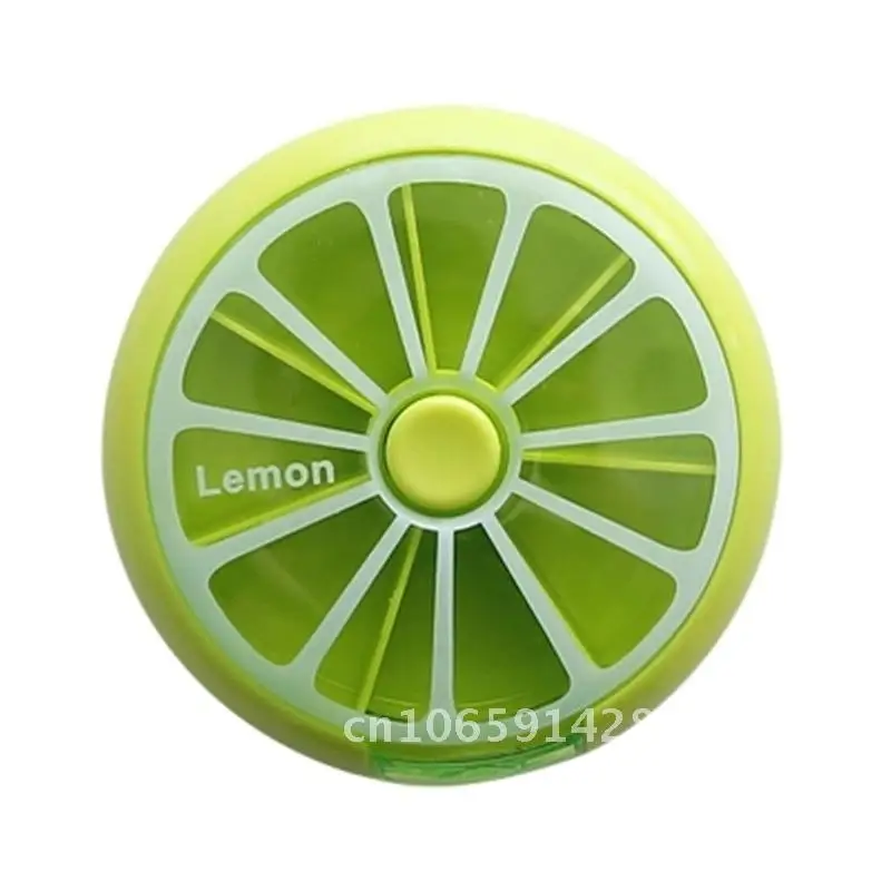 

Portable Mini Seven-Day round Medicine Box Rotating One Week Pill Container with Compartments Plastic Storage