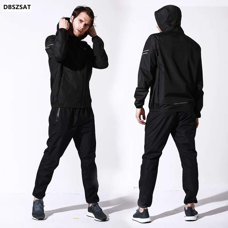 Sauna Suit Women Gym Clothing Set Men Pullover Hoodies Tops Running Fitness Exercise Sportswear Weight Loss Sweating Sports Suit