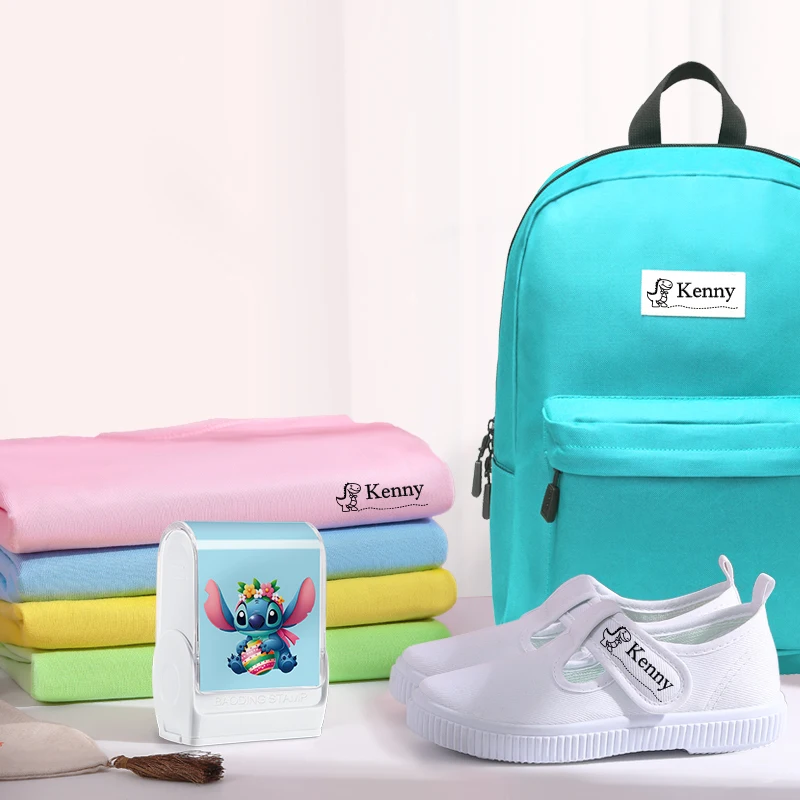 ختم اسم شخصي مع نمط غرزة ديزني، ختم مخصص سريع الجفاف للوازم المدرسية والملابس وهدايا العودة إلى المدرسة #4