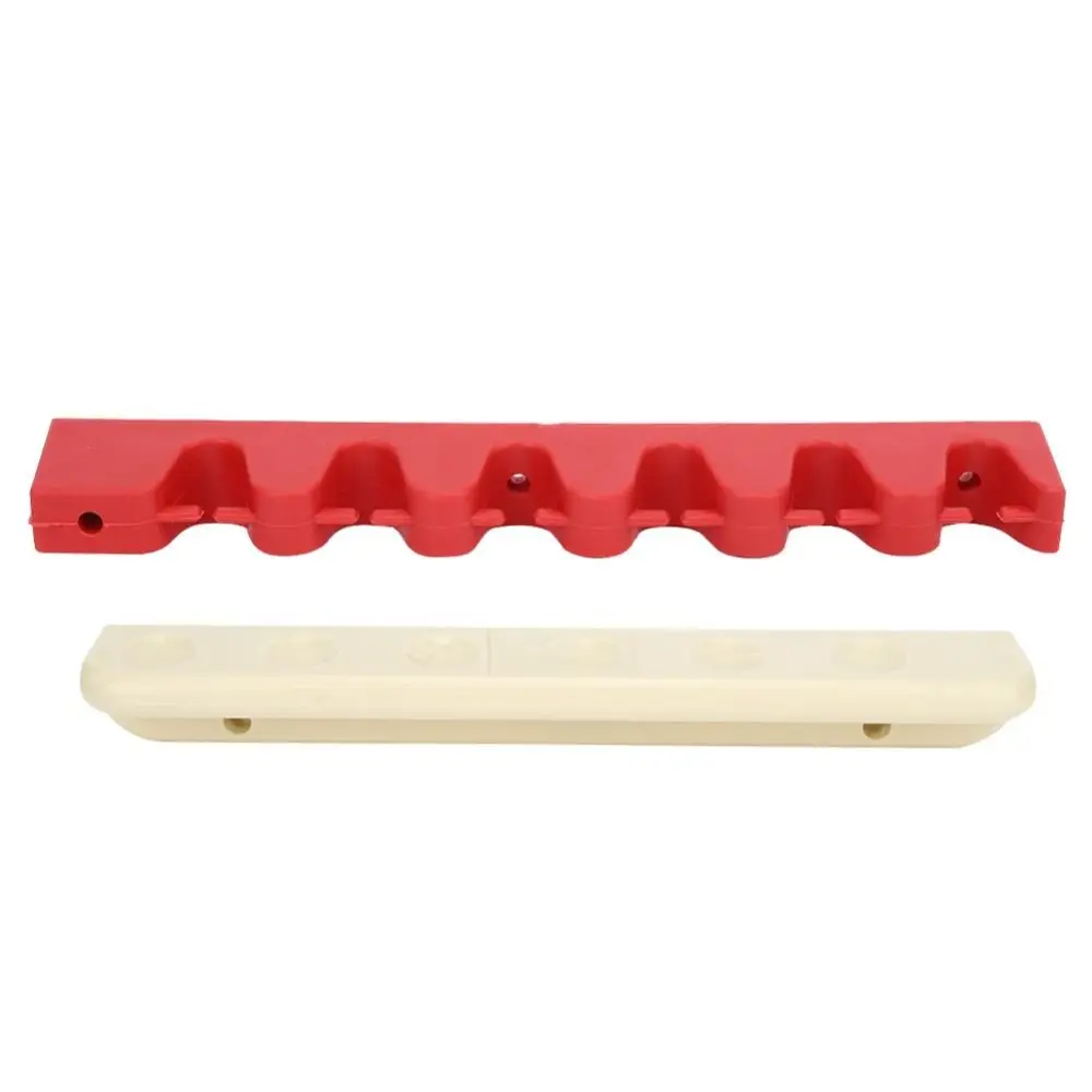 Billiard Accessories Rubber Billiard Cue Stand Wall Mounted 6 Hole Grooves Wall Mount Bracket Plastic Cue Holder Wall Mount Use