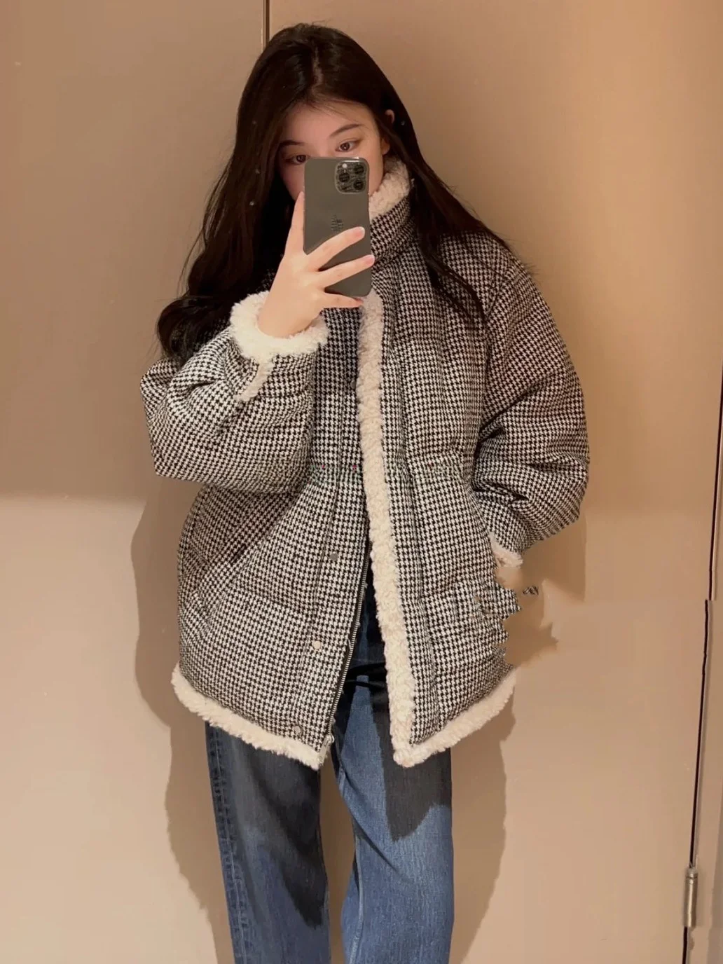 

Элегантный новый дизайн: утепленная куртка из овечьего вельвета с воротником-стойкой, наполненная утиным пухом, в милом японском стиле.