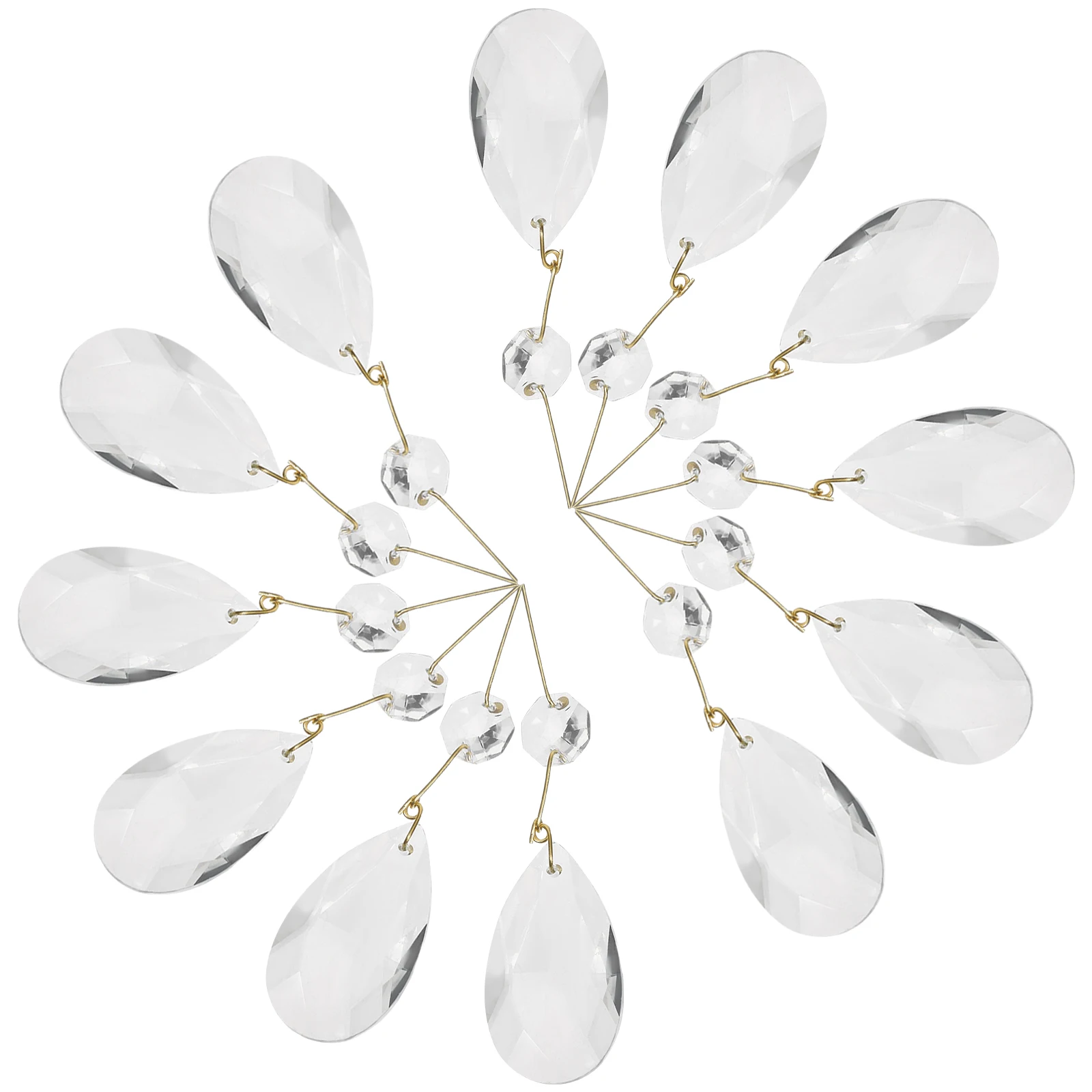 

15 Pcs Crystal Chandeliers Hanging Lamp Ornaments White Ceiling Lamps Decoration