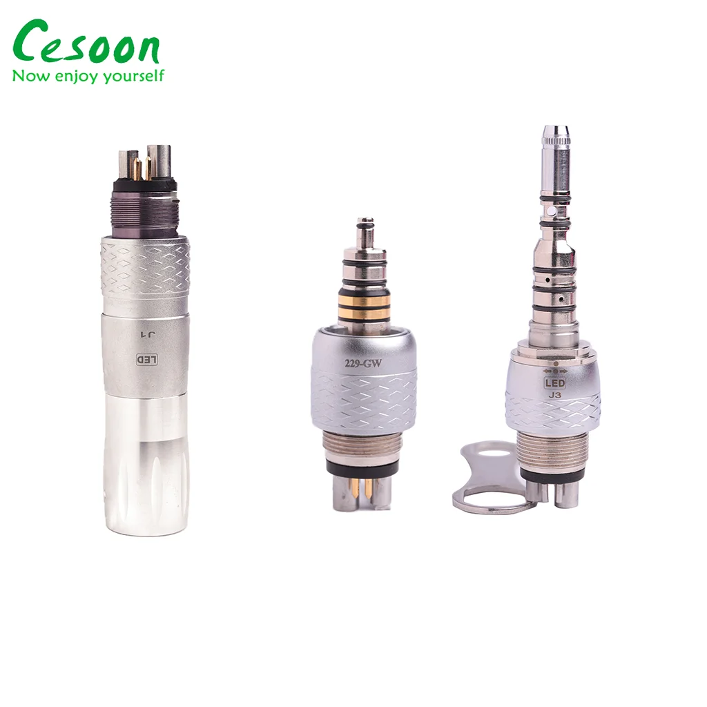 LED Dental Fiber Optic Quick Coupling For Air Turbine Connector High Speed Handpiece K V/W H/NSK Dentistry 6 Holes Adaptor Tools