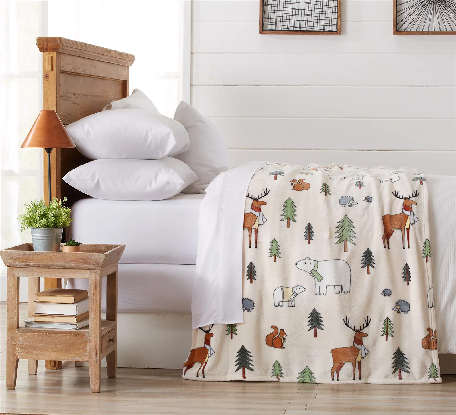 CLOOCL Cartoon Animals Flannel Blankets Throw Wildlife Print Thin Blankets for Sofa Christmas Decoration Xmas Gifts Dropshipping