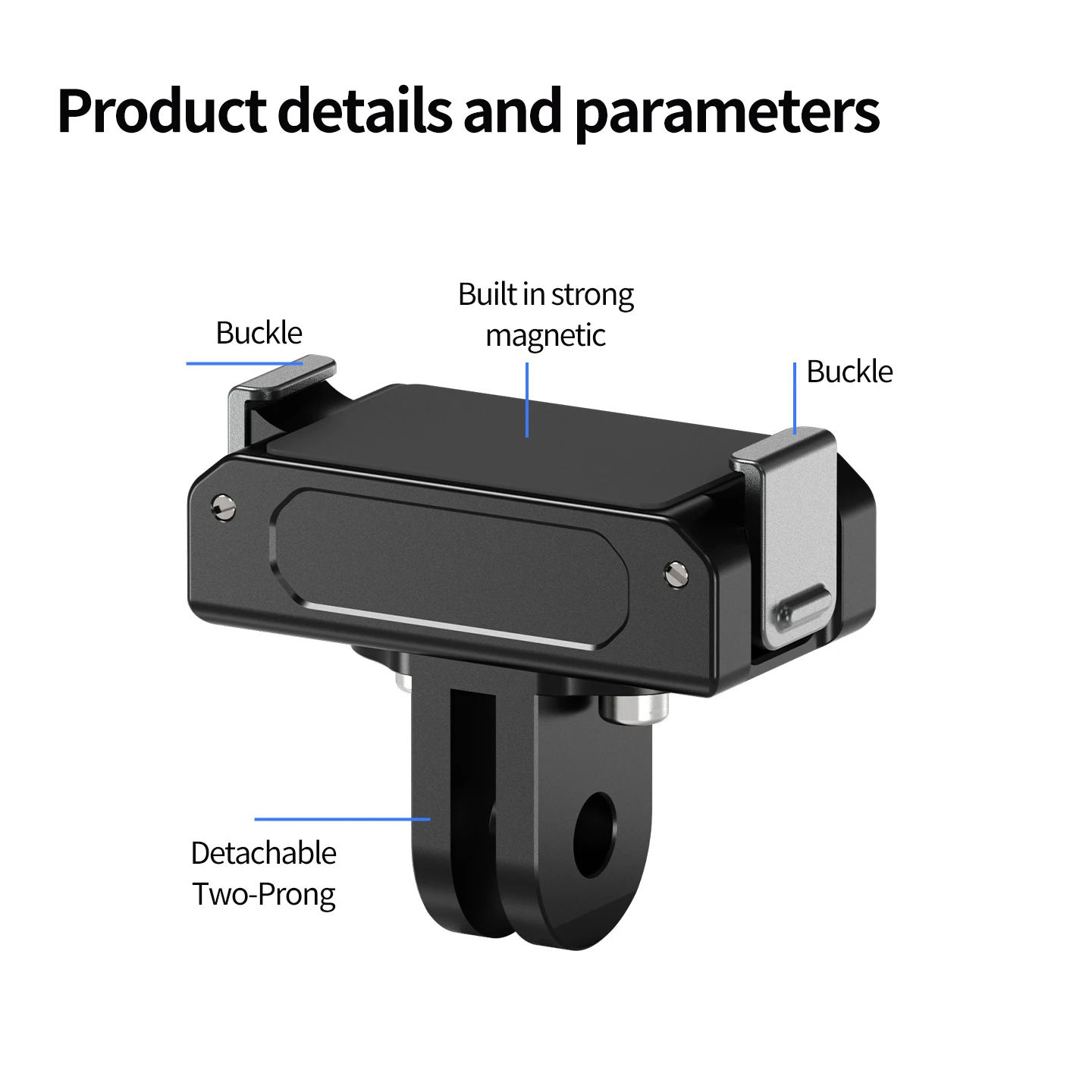 Doppelklaue Magnetischer Schnellwechsel-Adapter für DJI Osmo Nano Action 6 Kamerahalterung Aluminiumlegierung Outdoor-Reise-Vlog-Halterung – Detail 14