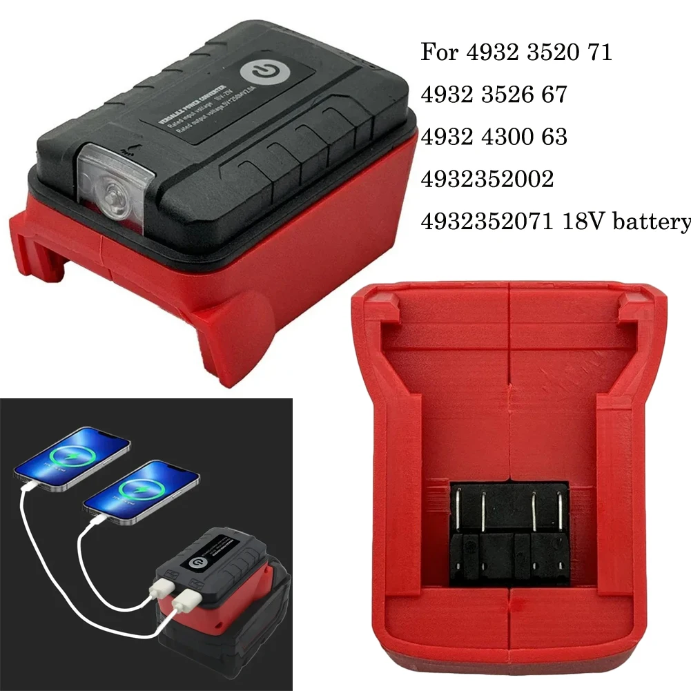 For Battery Adapter Connector Terminal Block Dual USB Charging With LED-Light For 4932 3520 71/4932 3526 67/4932 4300 63
