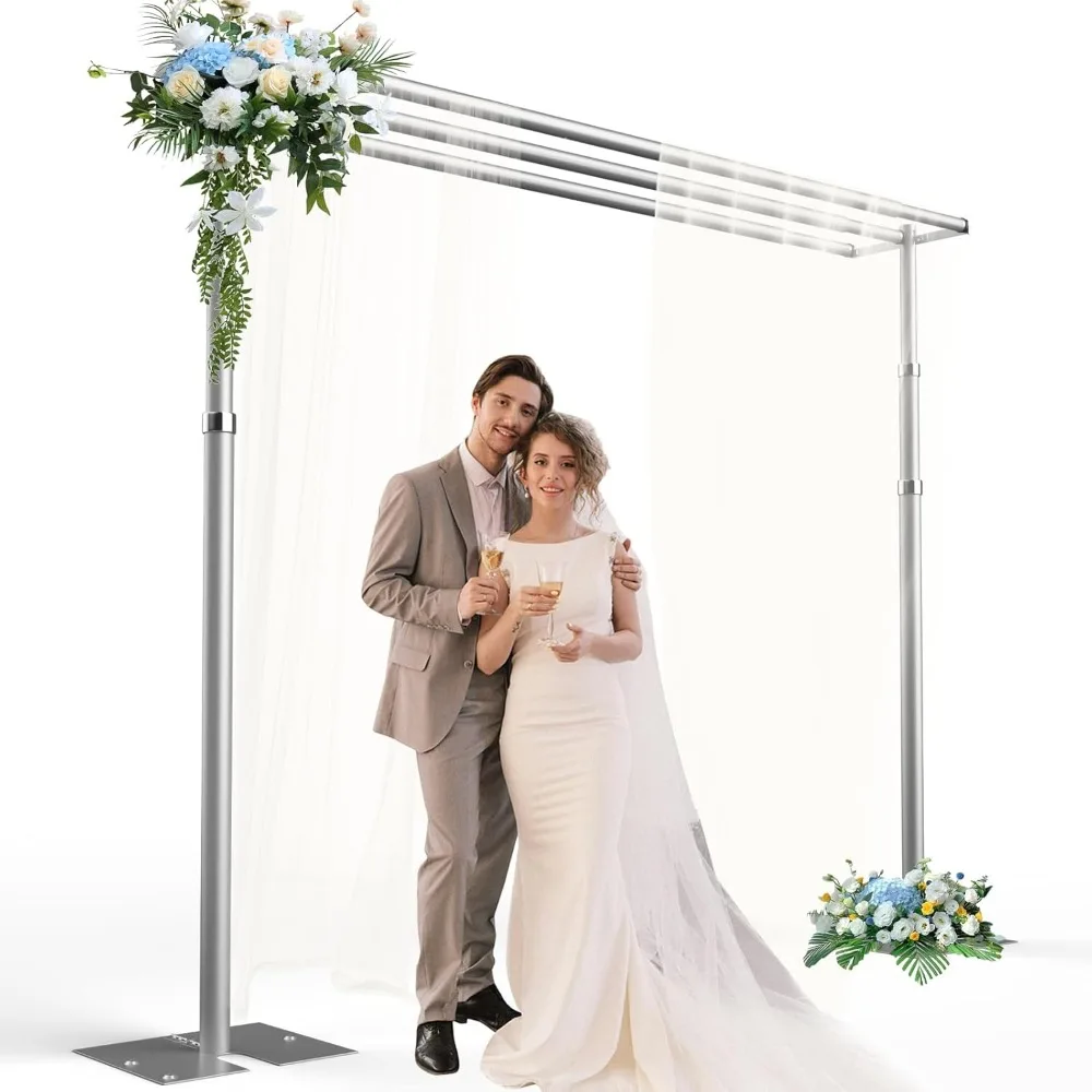 

Backdrop Stand 8.6x10ft, Three Crossbar Pipe and Drape Backdrop Stand Kit, for Wedding Photography Birthday Party Decorations