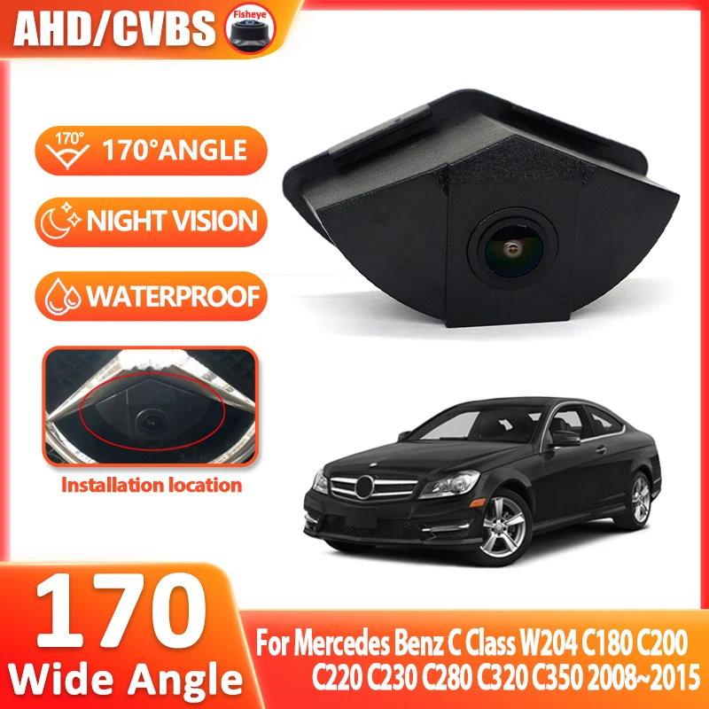 سيارة الجبهة عرض وقوف السيارات شعار إيجابي كاميرا AHD HD لمرسيدس بنز C الفئة W204 C180 C200 C220 C230 C280 C320 C350 2008 ~ 2015