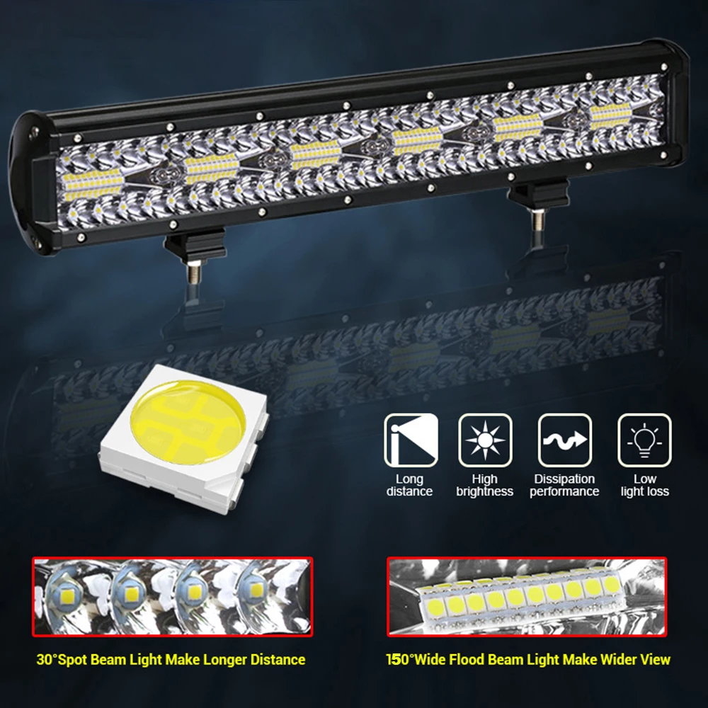 NLpearl-Barra de luz LED de trabajo para todoterreno, Combo de inundación puntual, 12V, 24V, para ATV, UTV, Jeep, Lada, Niva, 4x4, camión, barco, SUV