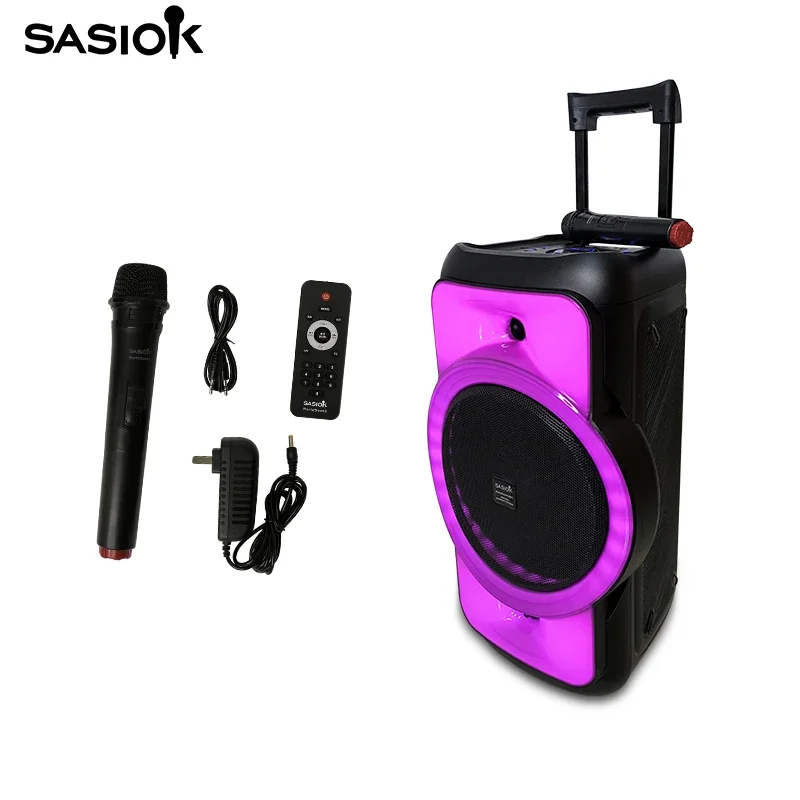 Caisson de basses hifi portable, cinéma maison, karaoké, scène en ylène carrée extérieure, système de son de spectacle, haut-parleur BT, USB, TF, 12 pouces, 1290 #