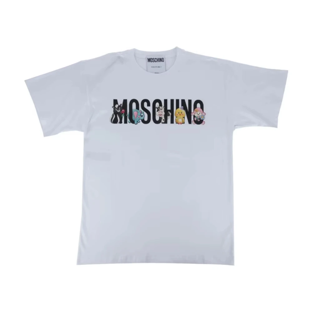 Casual Moschino Classic Printed Letter Logo Cotton Short-sleeved T-shirt Women\'s Short-sleeved Summer New Trendy Brand