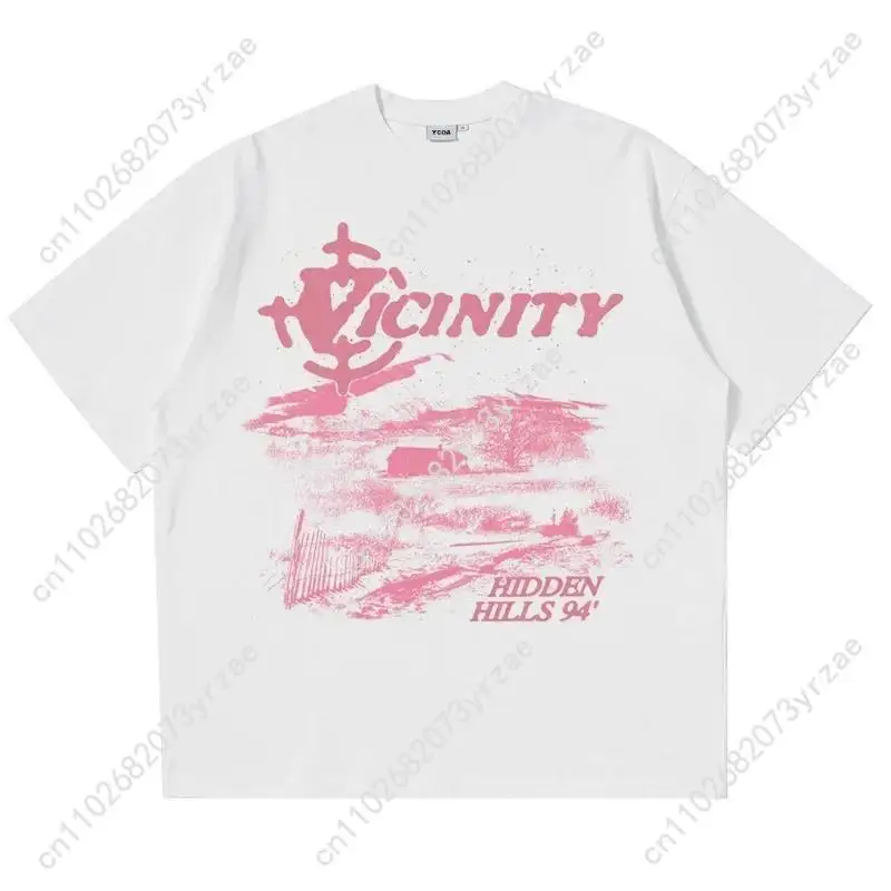 الرجعية التي شيرت محيطة رجل امرأة عالية الجودة خمر تي شيرت القطن قصير الأكمام موضة تي شيرت لينة تنفس القمم #1