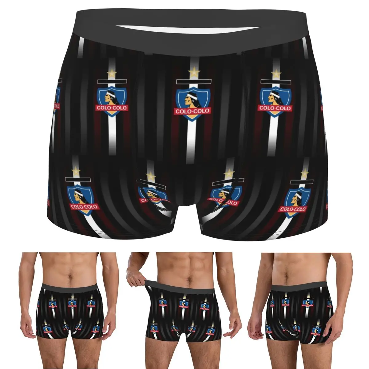 Boxer Underpants Shorts Golden Colo-Colo Campeon DE Chile Panties Men Breathable Underwear for Homme Man Boyfriend Gift