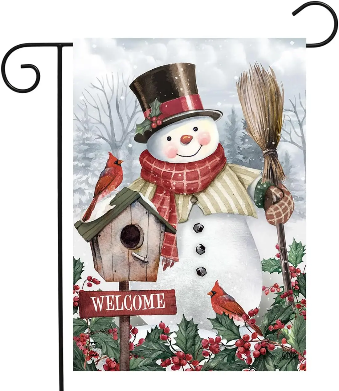 Jolly Snowman Welcome Winter Garden Flag 18