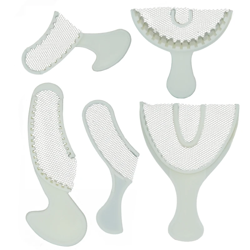 

5pcs/set Disposable Dental Bite Impression Trays Kits Teeth Registration Impression Tray With Plastic Frame and Non-Tear Mesh