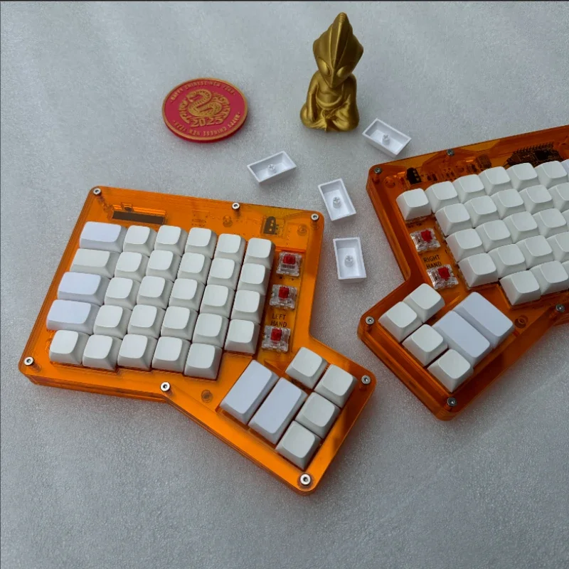 Ergodox Split Machinery Keyboard Kit Customized Acrylic Material Hot Swap MX Switch Wired Single-mode Split Keyboard Ergonomics