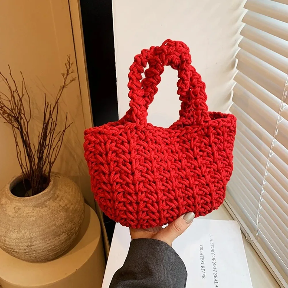 High Quality Handmade Women's Handbag Lightweight Unisex Grass Woven Bag Durable Casual Beach Bag