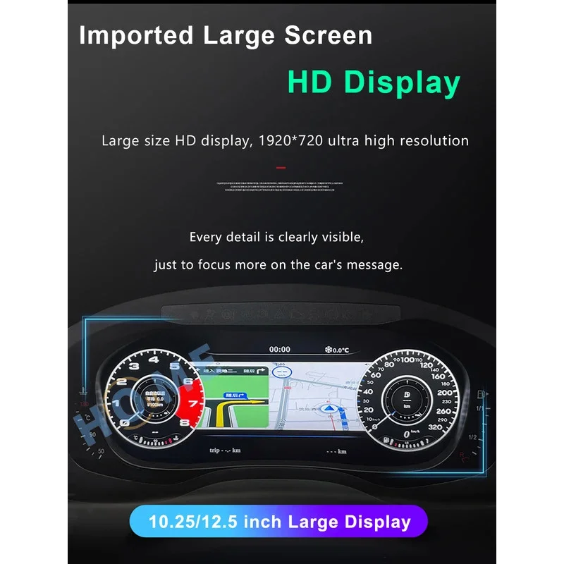 Digital Dashboard Panel Virtual Instrument Cluster CockPit LCD Speedometer for V-W  7  6 GTI  B8 B7 B6 CC Scirocco