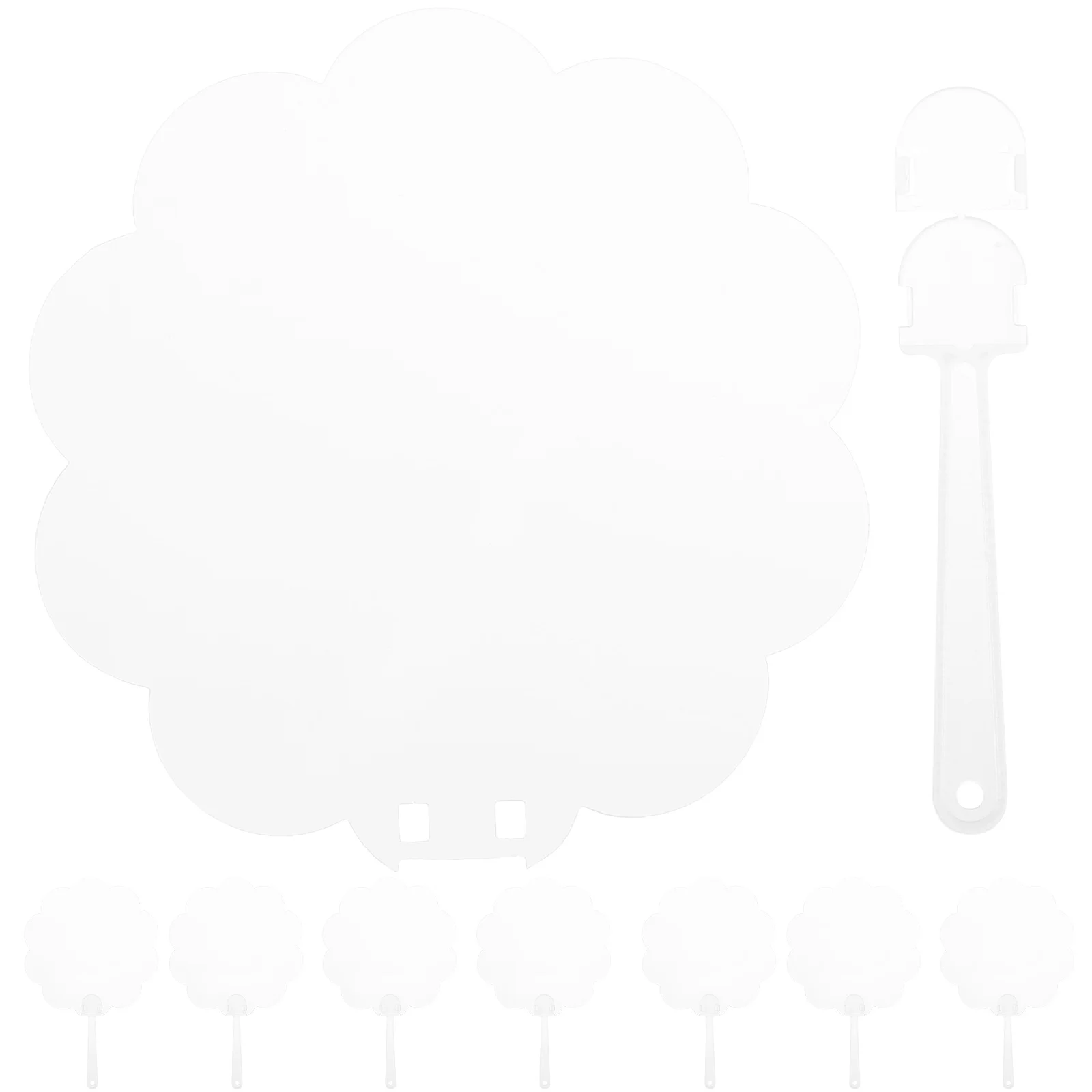 

8 Pcs DIY Painting Hand Fan Fans Transparent Handheld Blank PVC White Material