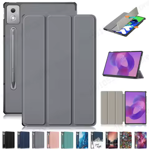 For Lenovo Idea Tab Pro Case 12.7 inch Trifold Magnetic Leather Stand Hard Smart Cover For Lenovo idea tab pro 2025 tb373fu Case