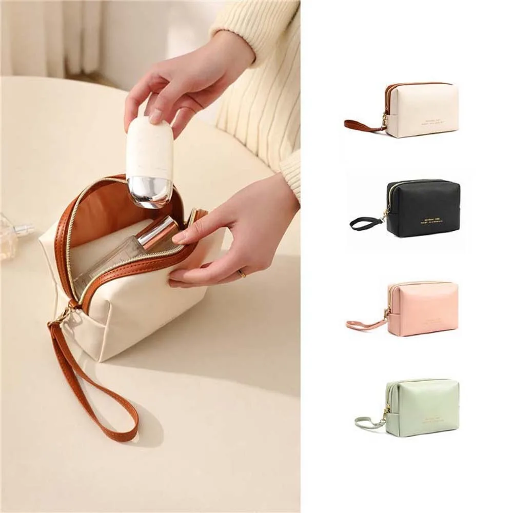 

Wallet PU Makeup Bag Large Capacity Toiletry Organizer Cosmetic Clutch Bag Octagonal Anti-splash Water Make Up Pouch Bag Travel