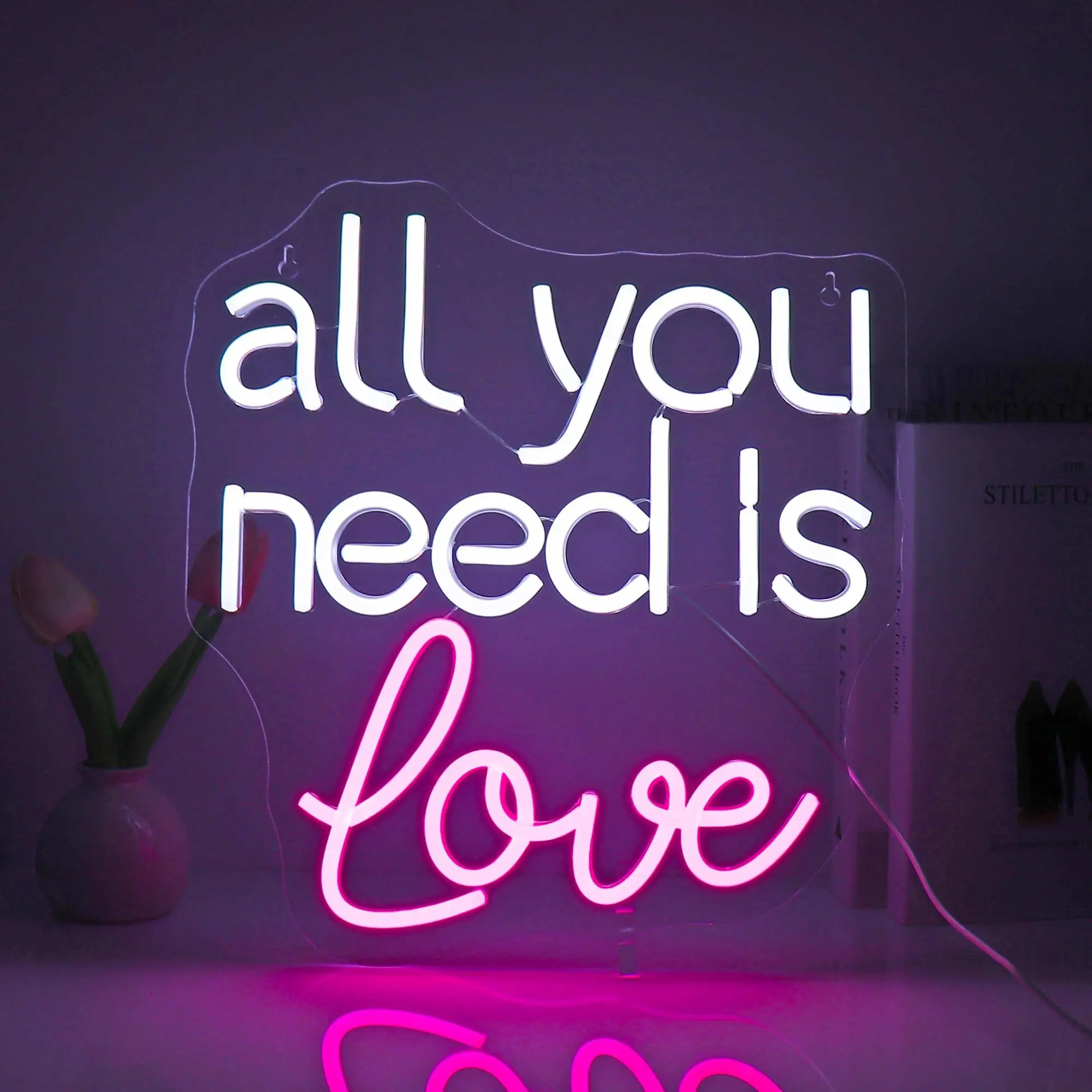 

All You Need is Love Неоновая вывеска с питанием от USB, светодиодная неоновая лампа с регулируемой яркостью для настенного декора, световые вывески для гостиной, домашнего декора