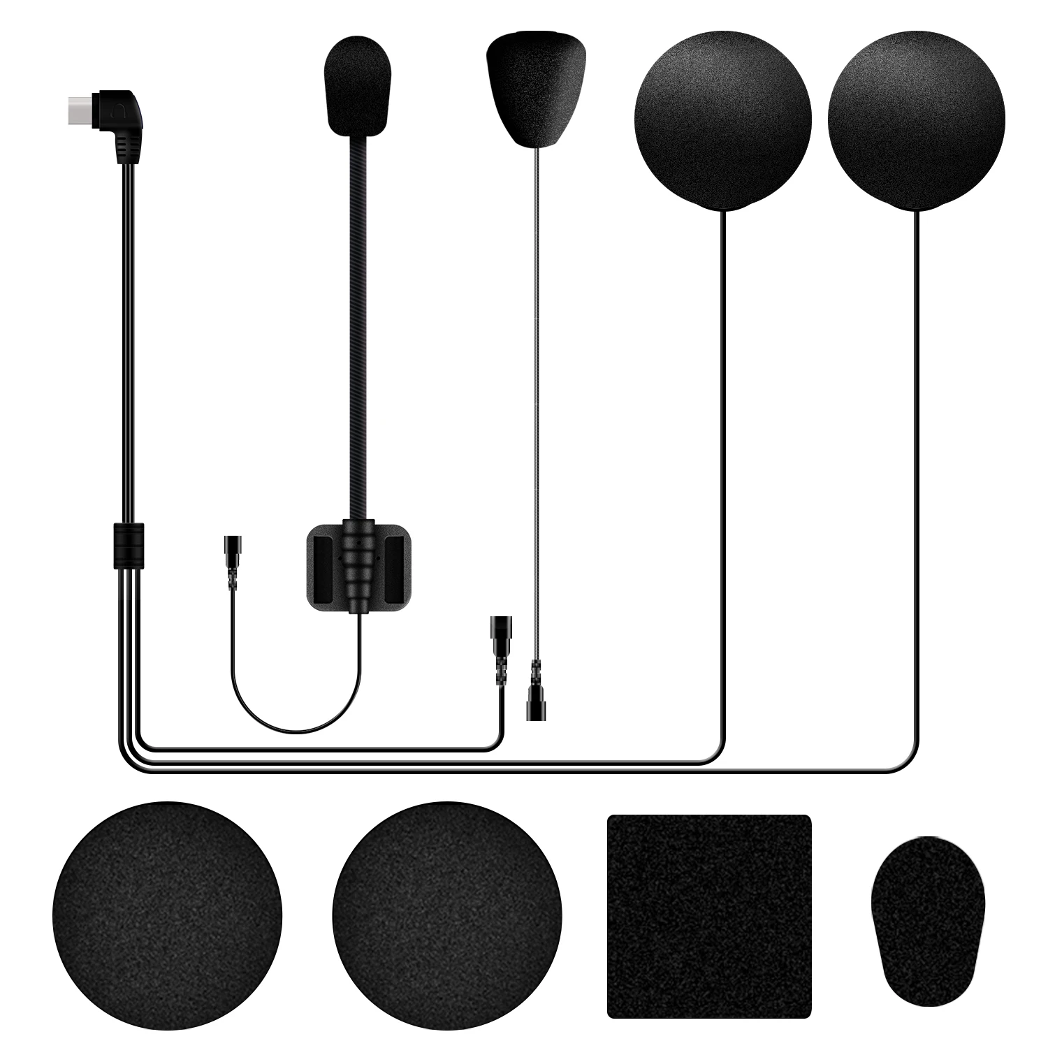 Earphone headphone dengan mikrofon, headset interkom bluetooth helm sepeda motor FX2 FX10C