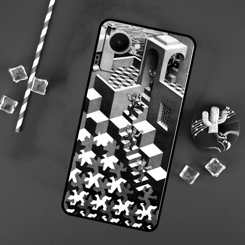 Escher Staircases For Realme 11 9 10 12 Pro Plus C55 C53 C51 C33 C31 C30 C25s C21Y C15 GT3 GT5 GT Neo5 Case