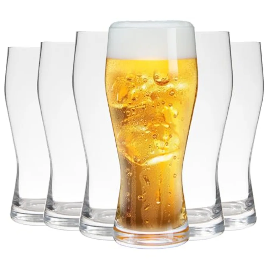 

Набор из 6 стаканов для пива Pilsner на 20 унций для домашнего бара, классические пивные чашки большой емкости с элегантным дизайном, стильный салфет для напитков