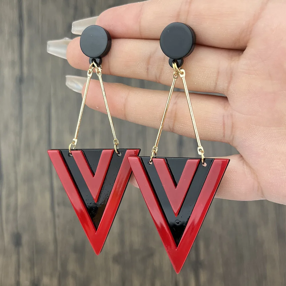 Triangle Long Dangle Earrings for Women Geometric Acrylic Ladies Accessories Pendant Earrings Party Simple Jewelry 2022