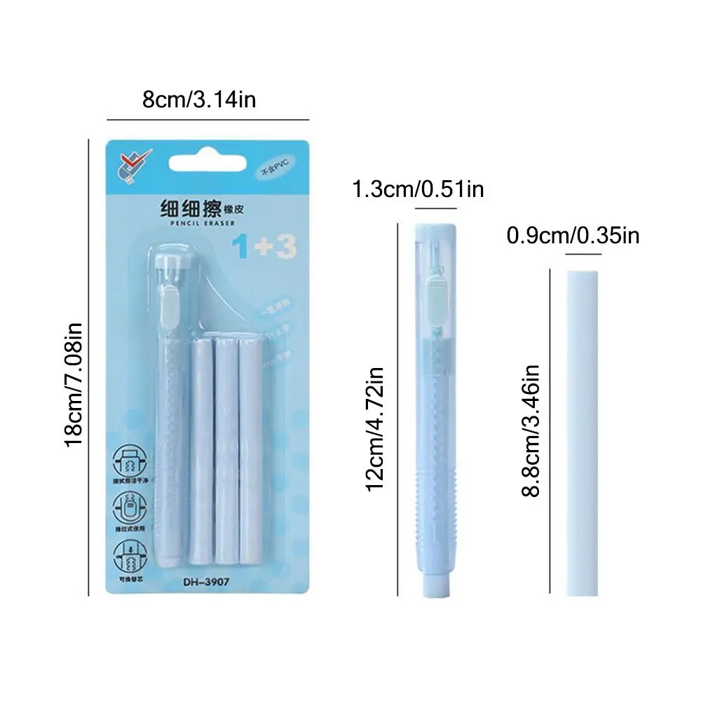 Creative with Replaceable Core Push-out Eraser Push-out Type Retractable Pencil Wiping Tool Correction Tool Home/Office