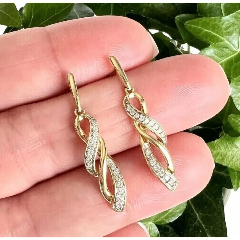 Solid 925 Sterling Silver Earrings Fully Set with Moissanite Elegant Gift for Any Occasion