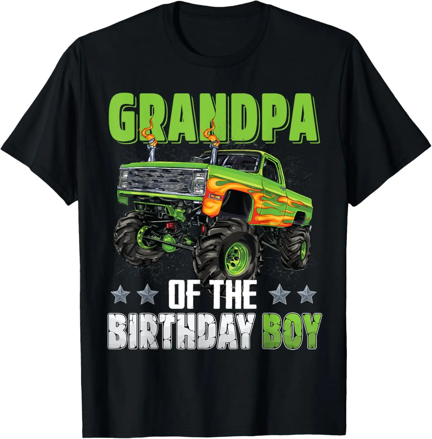 

Grandpa of Birthday Boy Monster Truck Car Family Matching T-Shirt