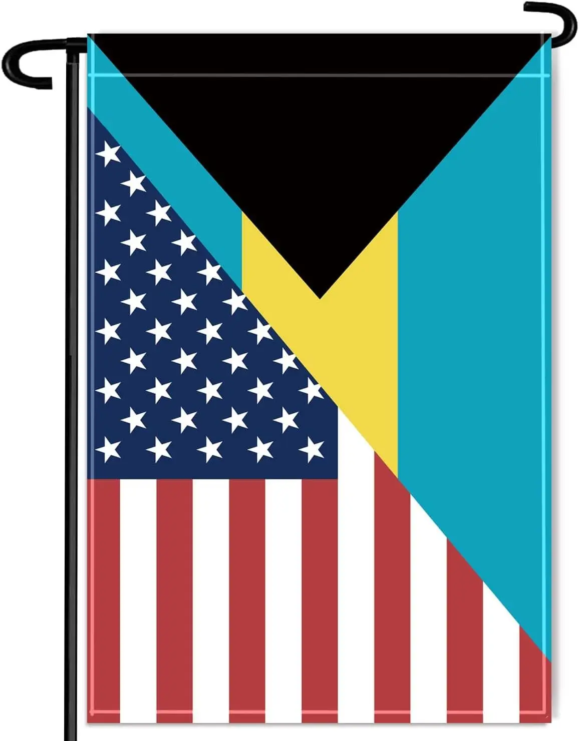 Bahamas USA Friendship Garden Flag,18×12 inch Bahamian Decor,Heavy Duty Double Side Digital Printed 210D Polyester Banner Fo zzo