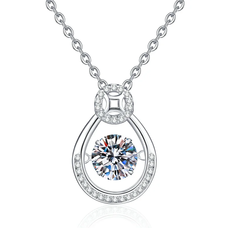 

ZFSILVER модное модное классическое ожерелье из серебра 925 пробы с муассанитом и монетой на удачу для подвесок, женские аксессуары, ювелирные изделия, подарки XL498